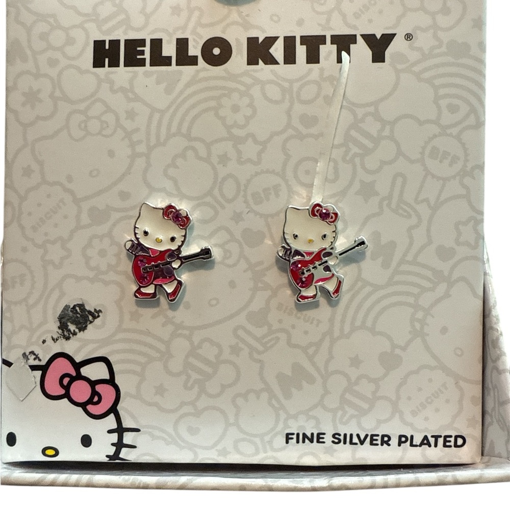 Hello Kitty Fine Silver Plated Earrings - Red